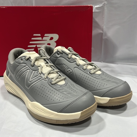 NIB - New Balance Men's 696v5 Tennis Shoes, Grey/ White - Size 11.5 - Picture 3 of 11